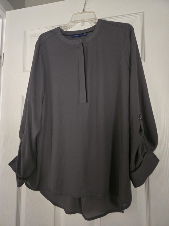 Apt. 9 Tops - Apt. 9 Charcoal Gray Long-Sleeve Blouse